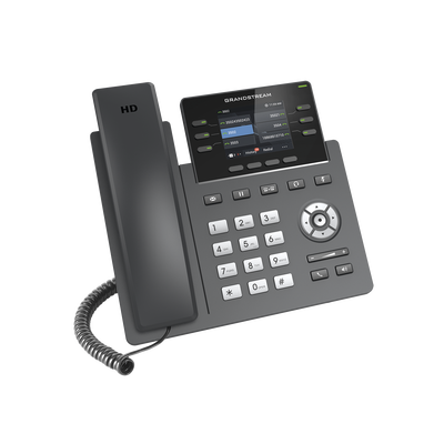 Teléfono IP Grado Operador, 3 líneas SIP con 6 cuentas, puertos Gigabit,PoE, pantalla a color 2.4", codec Opus, IPV4/IPV6 con gestión en la nube GDMS