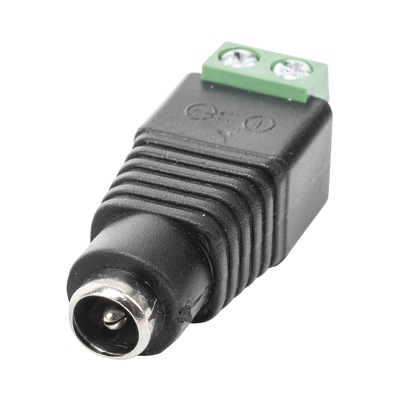 Adaptador Hembra Tipo Jack de 3.5 mm polarizado de 12 Vcc / Terminales Tipo Tornillo / Polarizado (+/-) / Ideal para Cámaras de Video Vigilancia.