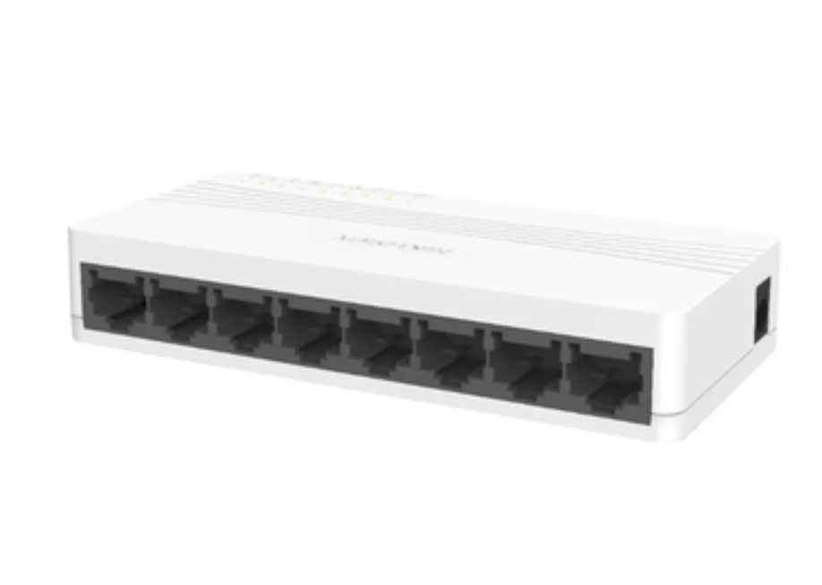 Switch No Administrable de Escritorio de 8 Puertos / Fast Ethernet 10 / 100 Mbps / Diseño Compacto y Estetico