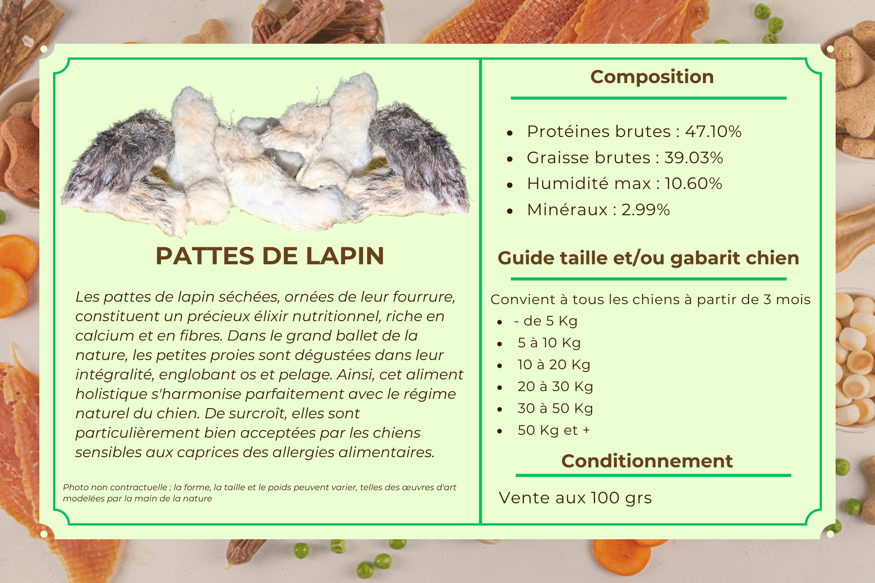 PATTES DE LAPIN AVEC POILS