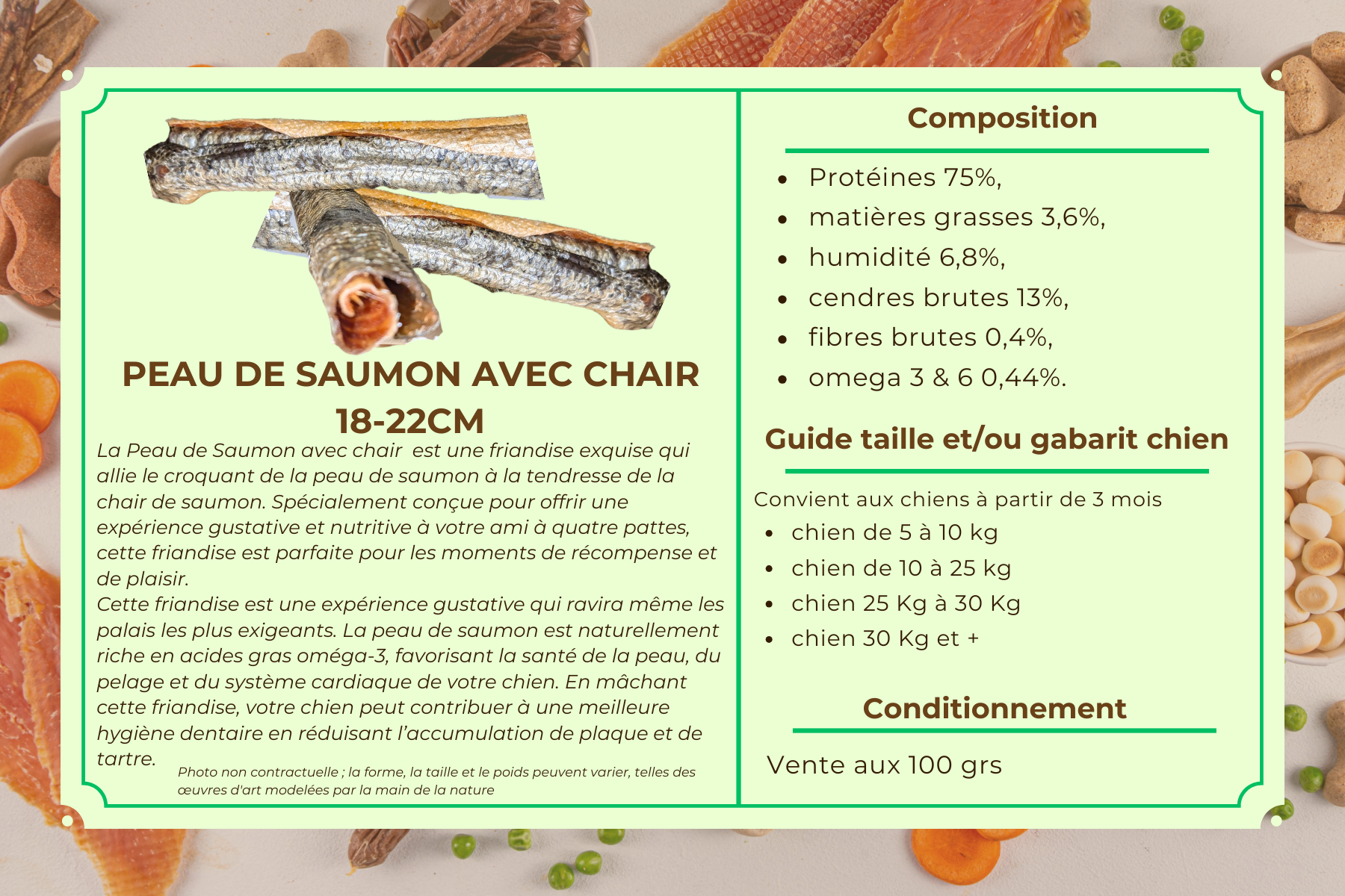 PEAU DE SAUMON AVEC CHAIR