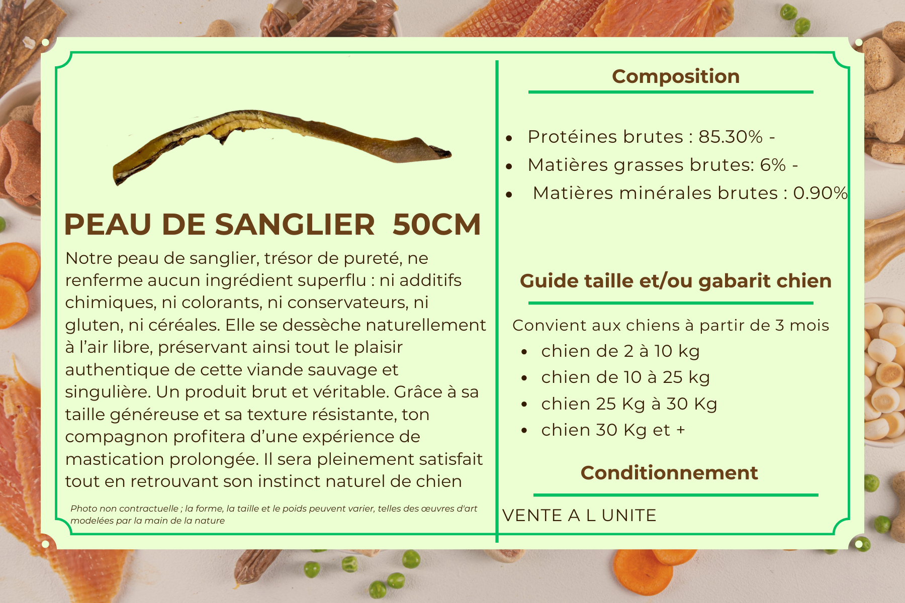 Peau de sanglier 50cm