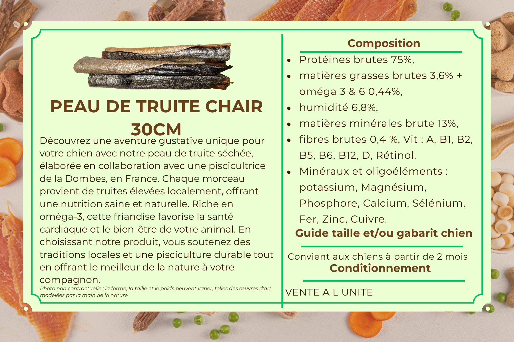 Peau de truite chair 30 CM