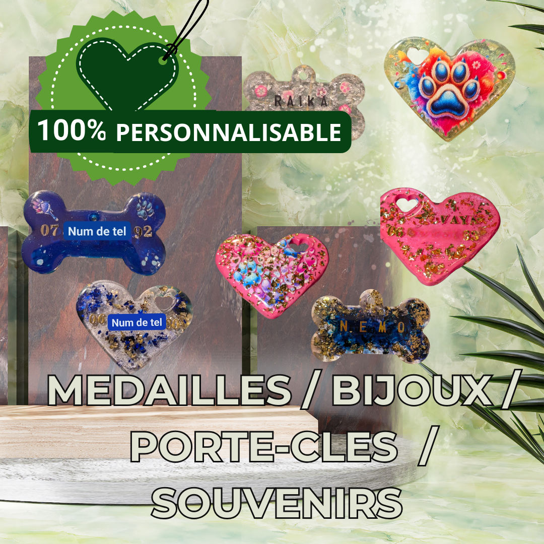 Service de personnalisation de médailles / pendentif / porte-clés / bibelot