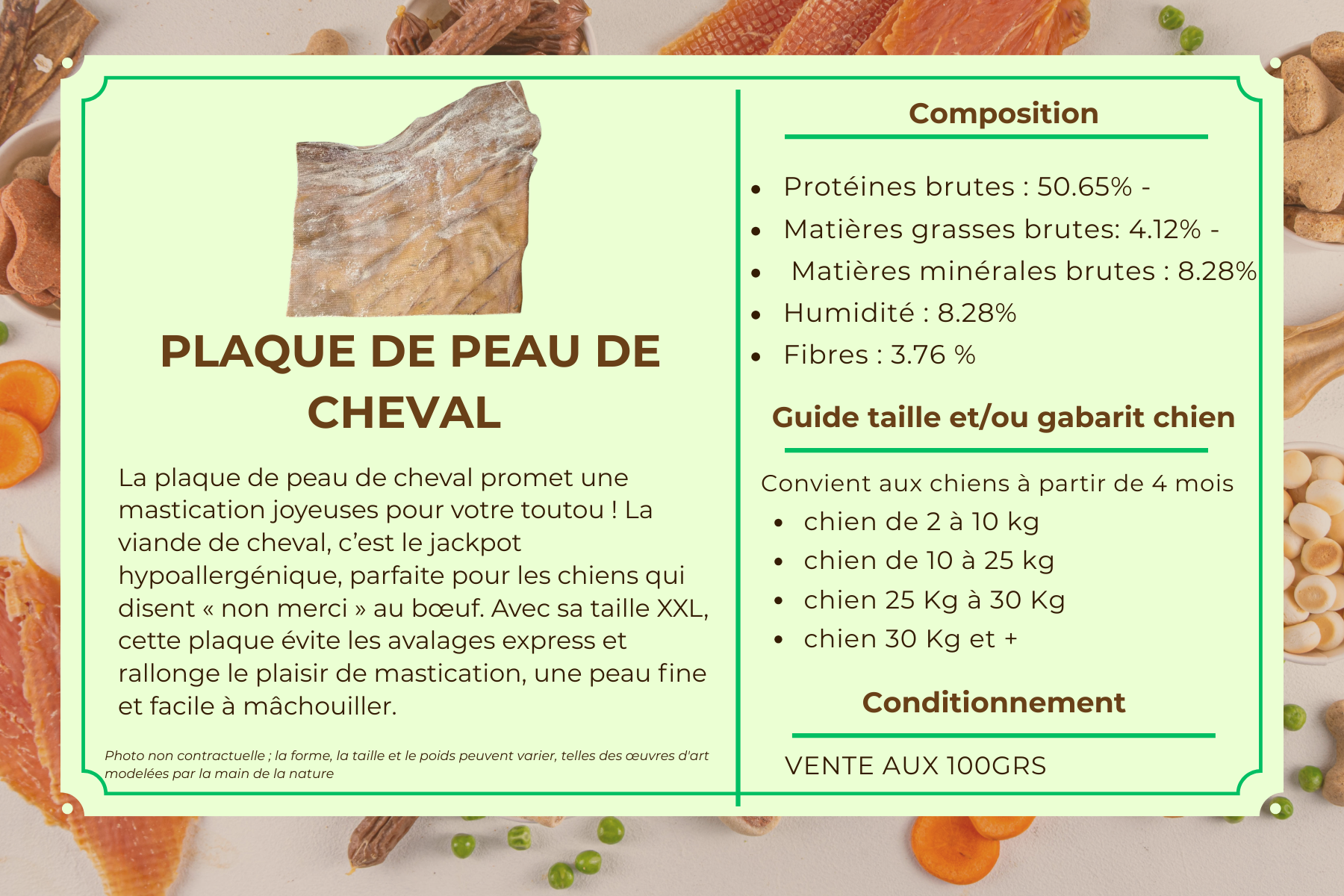 Plaque de peau de cheval 100g