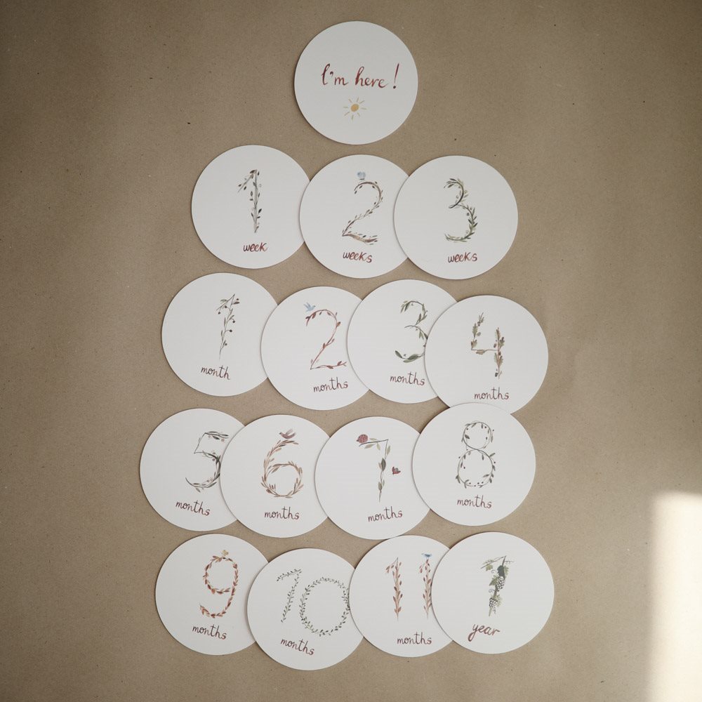 Mushie Milestone kortelės