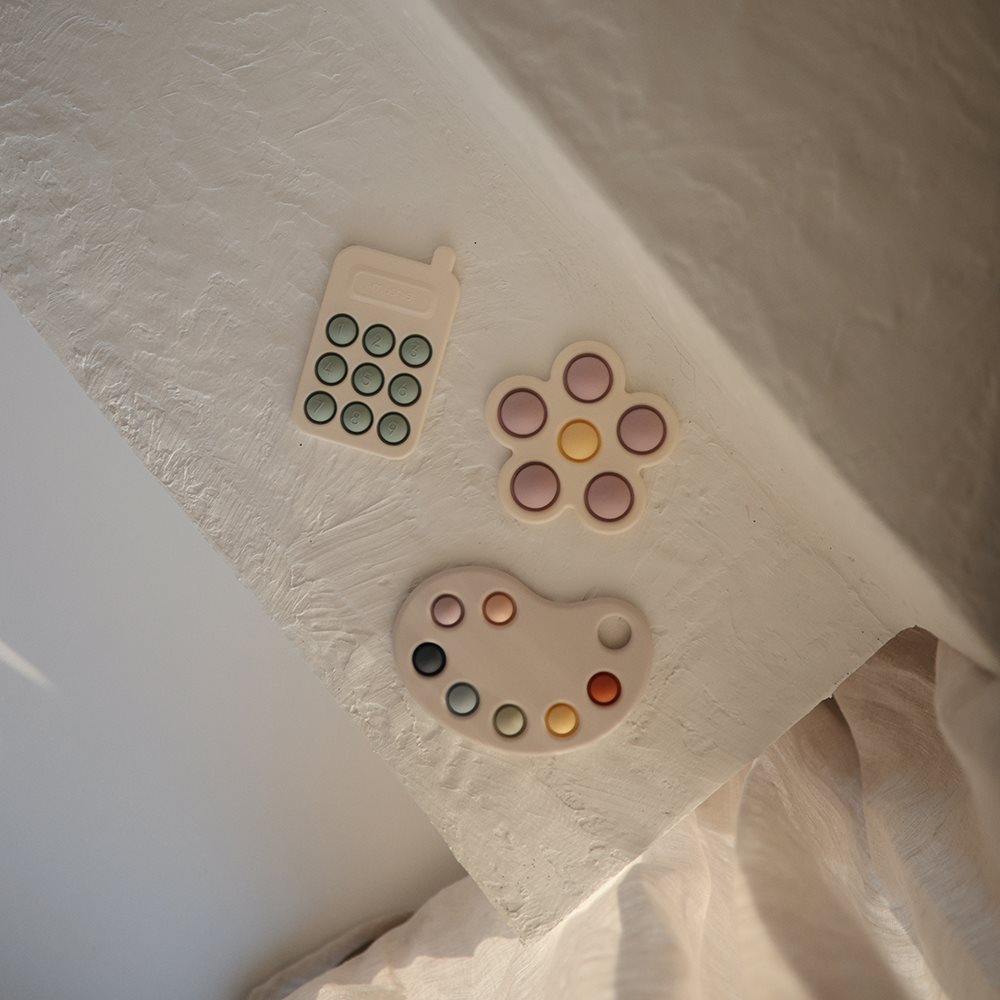 Mushie spaudžiamasis žaislas dažų paletė