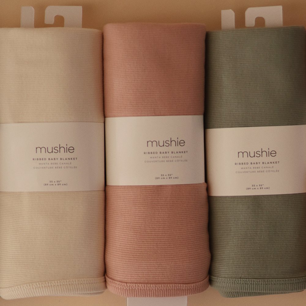 Mushie Ribbed Baby pledukas - Ivory