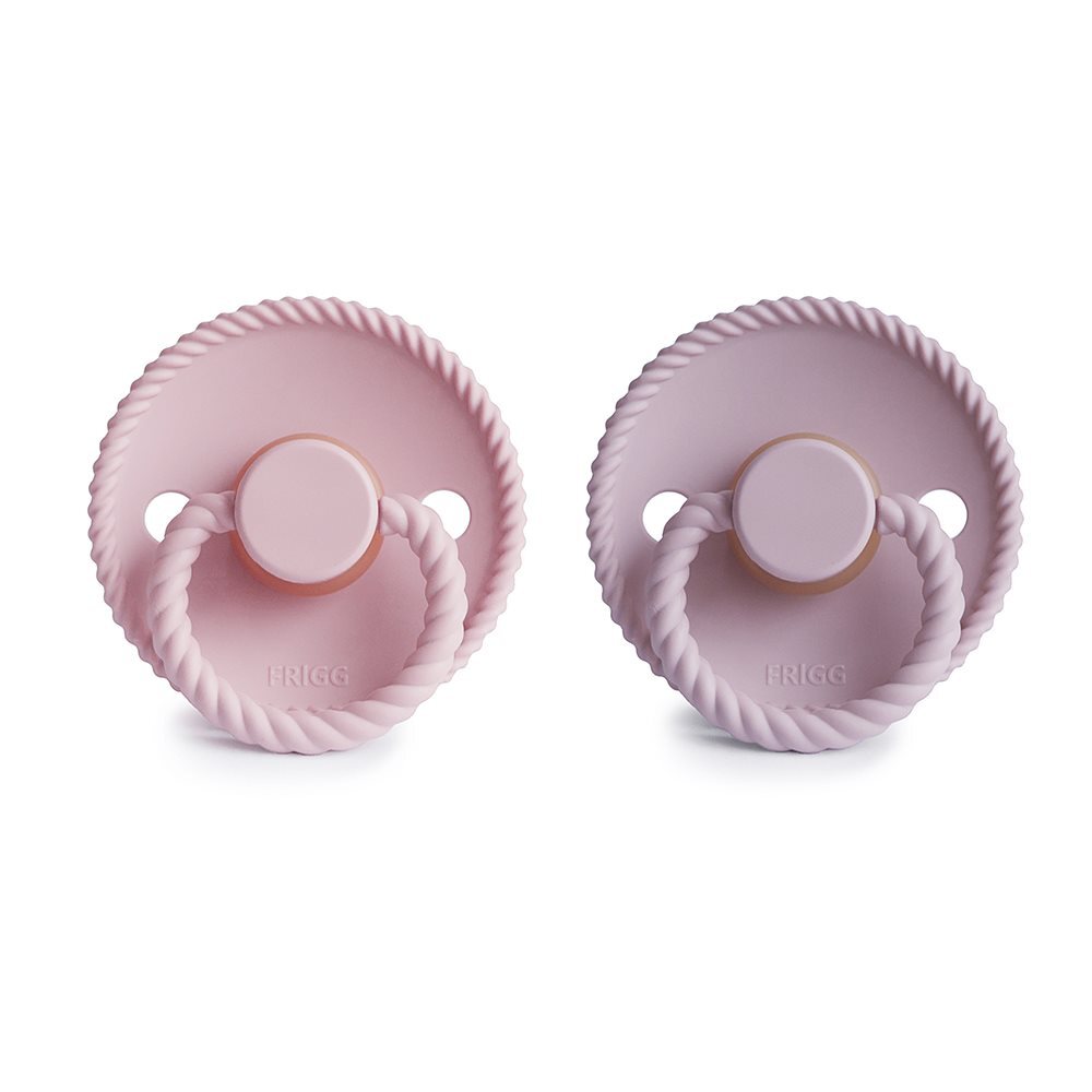 FRIGG Rope - Round Latex 2-Pack Pacifiers - Baby Pink/Soft Lilac