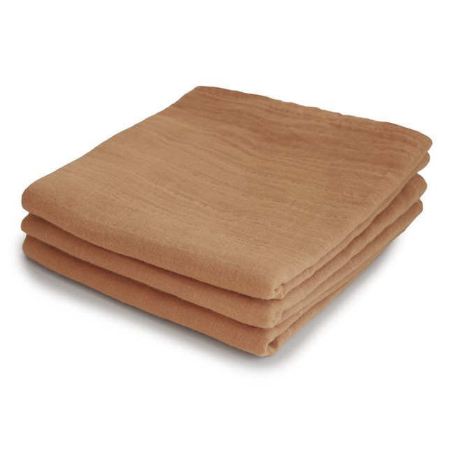 Mushie rankšluostukai 3-pack Yellow (Mustard)