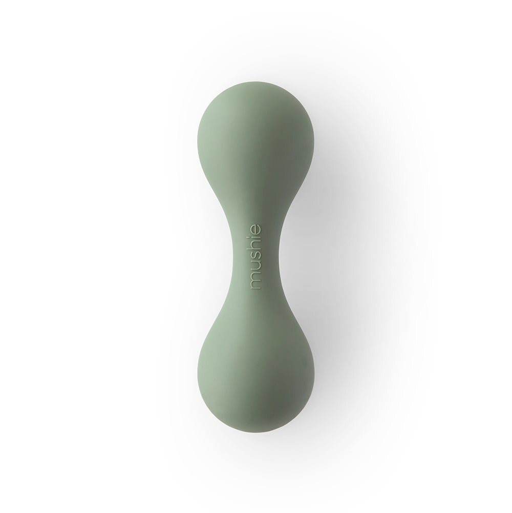 Mushie Silicone Baby Rattle Toy - Dried Thyme