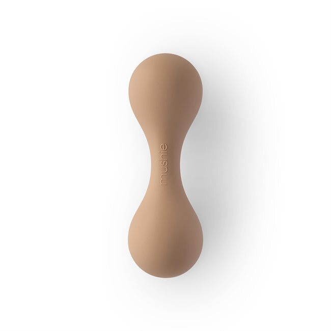 Mushie Silicone Baby Rattle Toy - Natural
