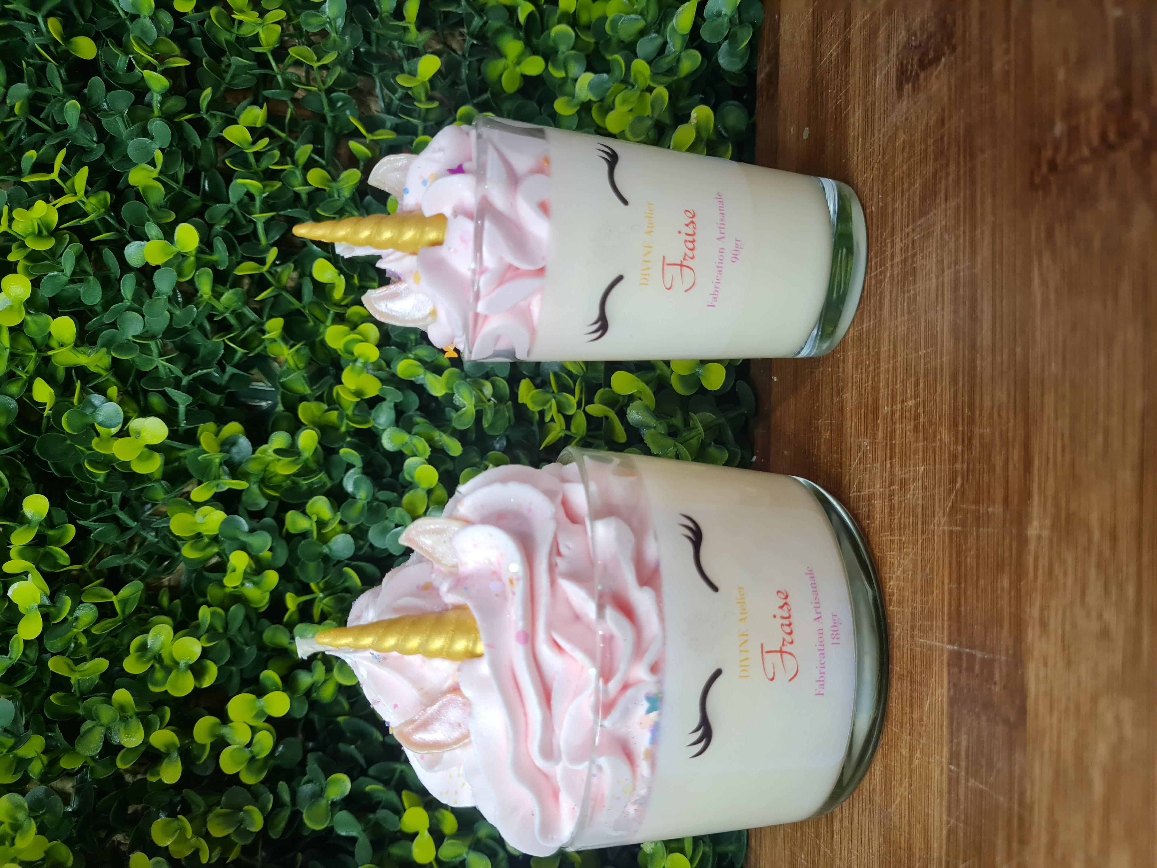 Mini bougie gourmande licorne fraise