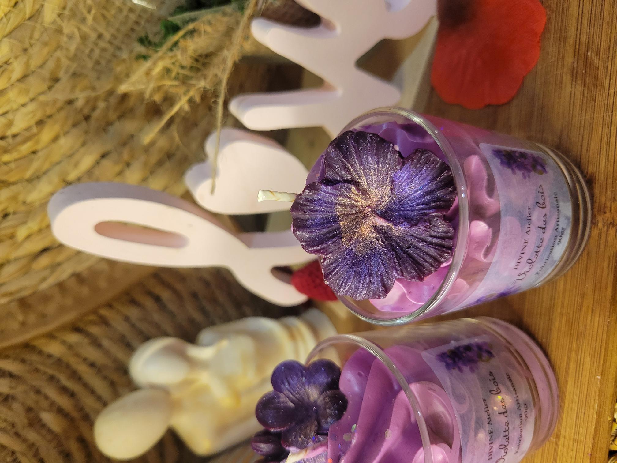 mini bougie gourmande violette des bois