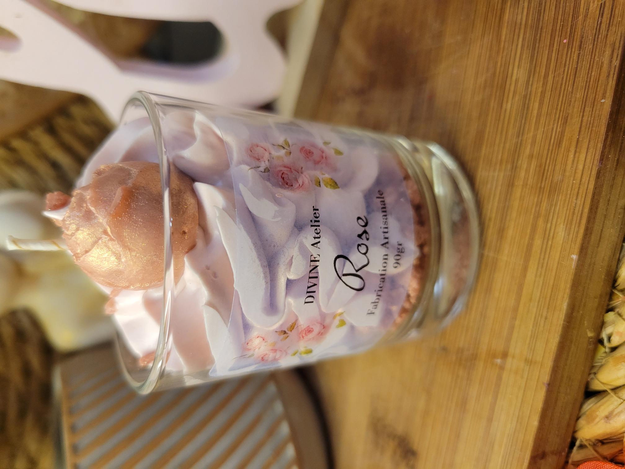 mini bougie gourmande rose