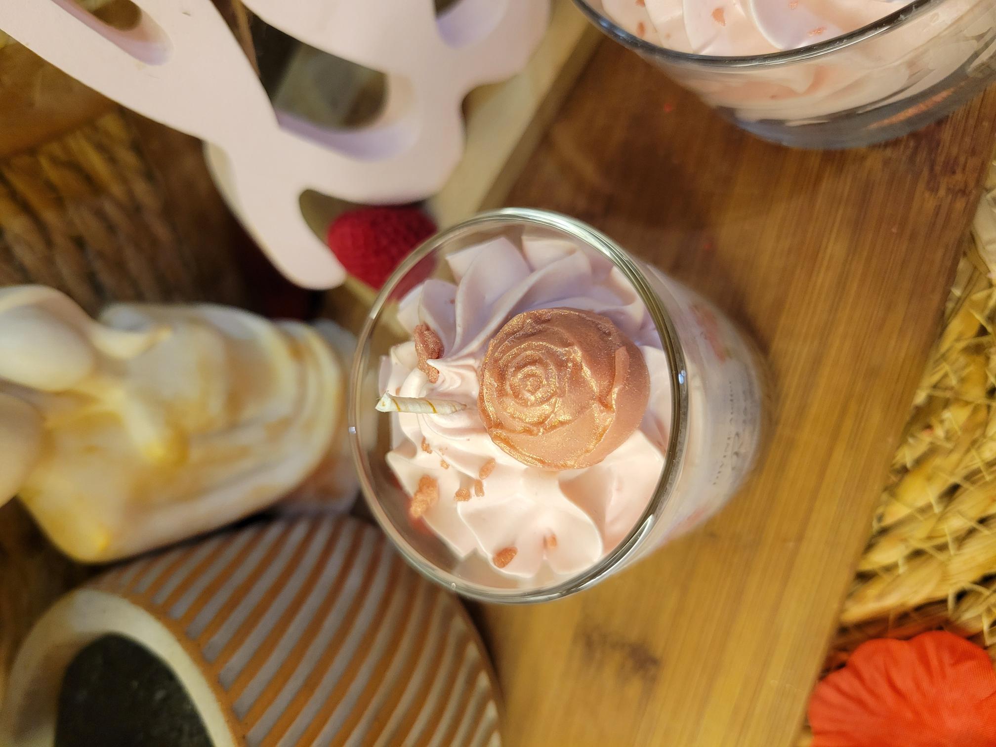 mini bougie gourmande rose
