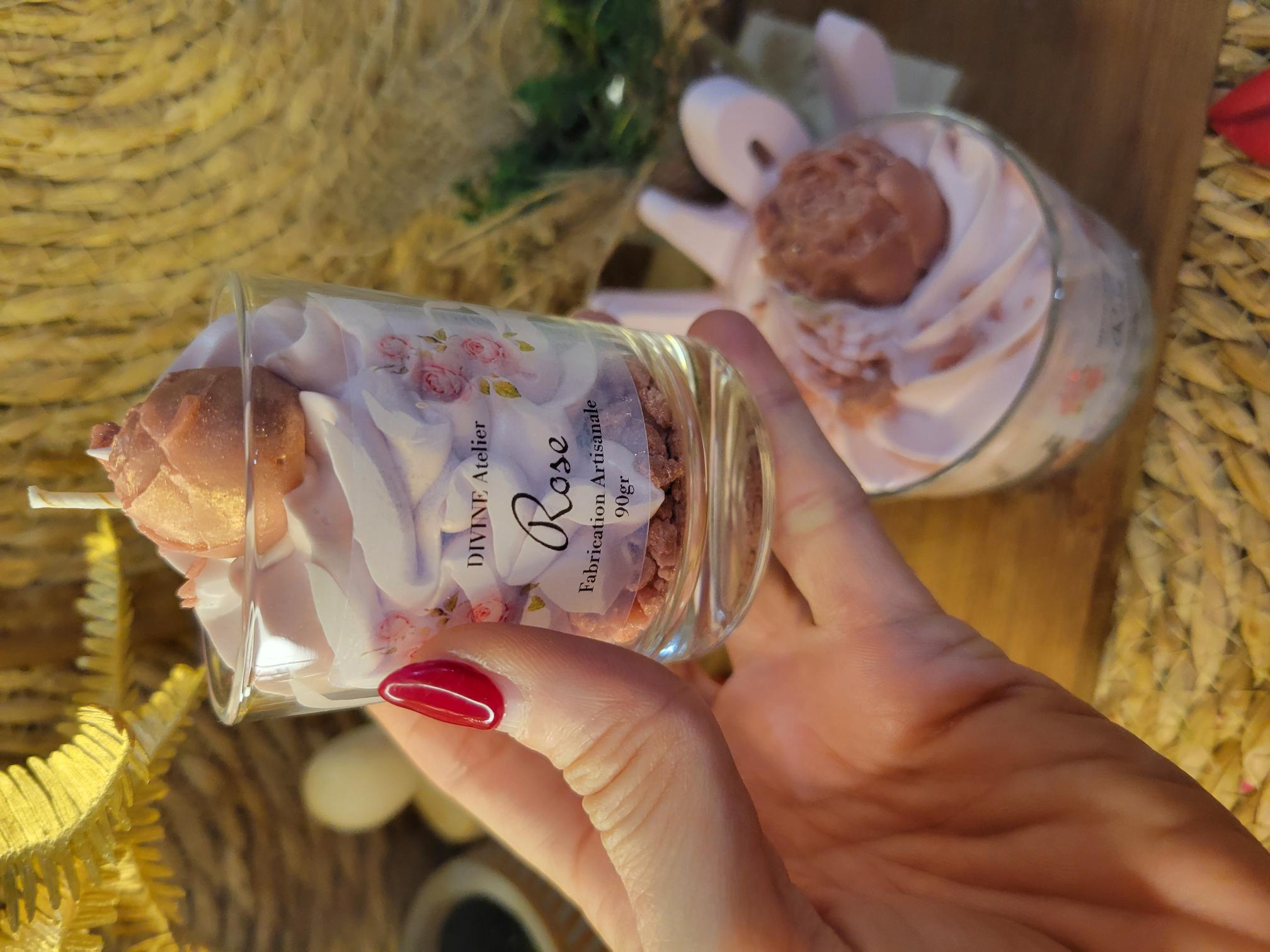 mini bougie gourmande rose