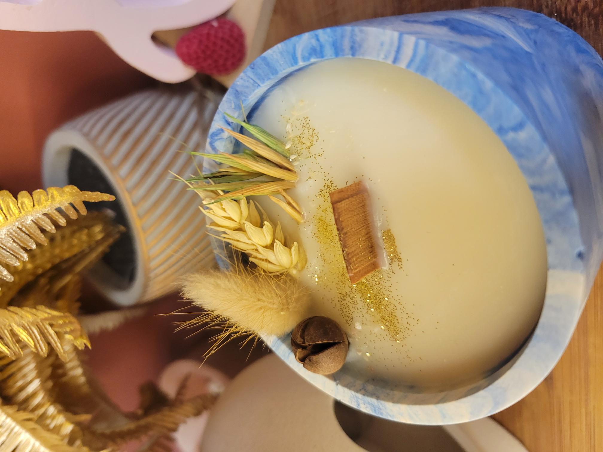 bougie parfumée fleurs séchées parfum Amour dans le pré