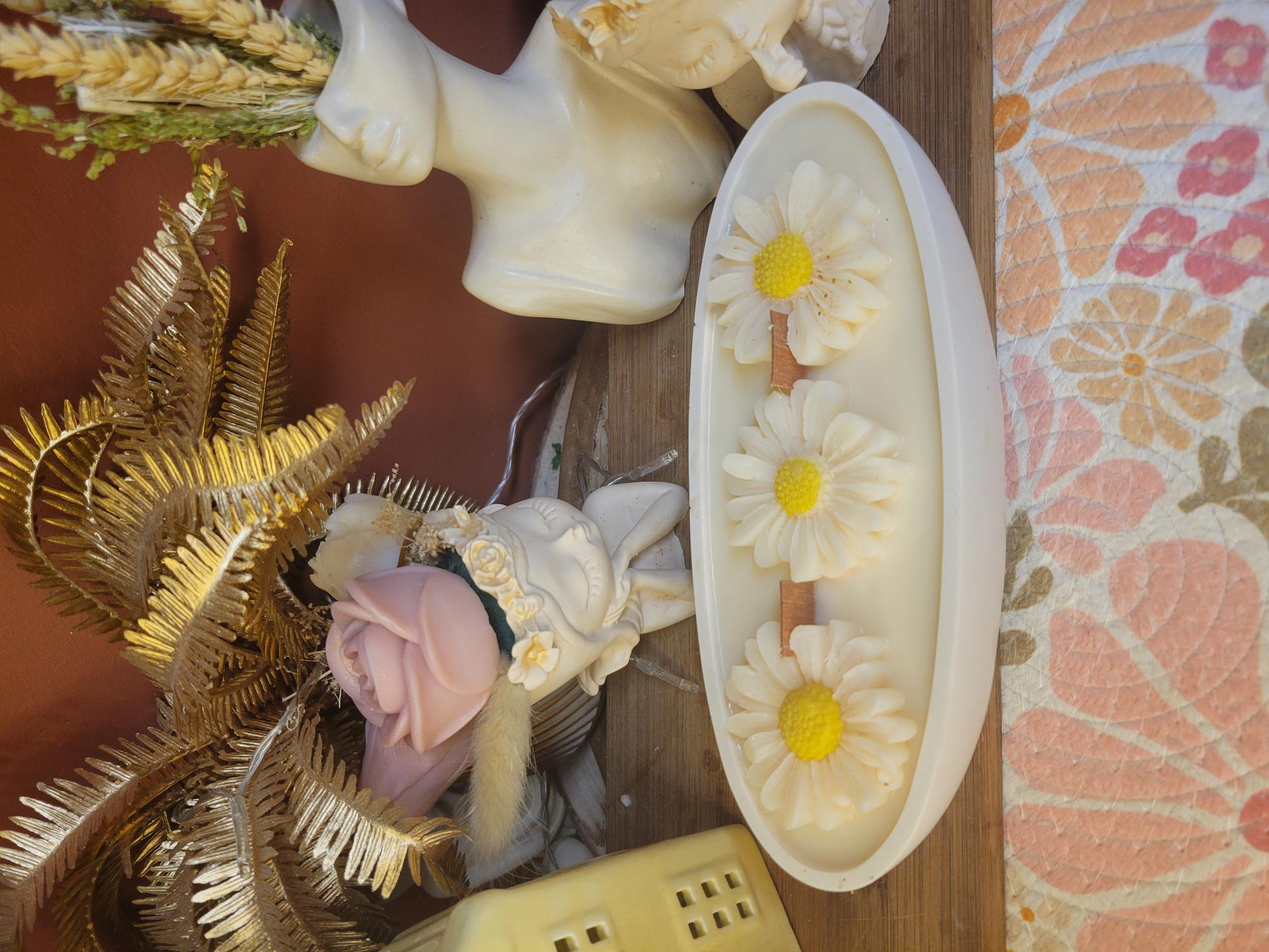 bougie parfumée en jesmonite 