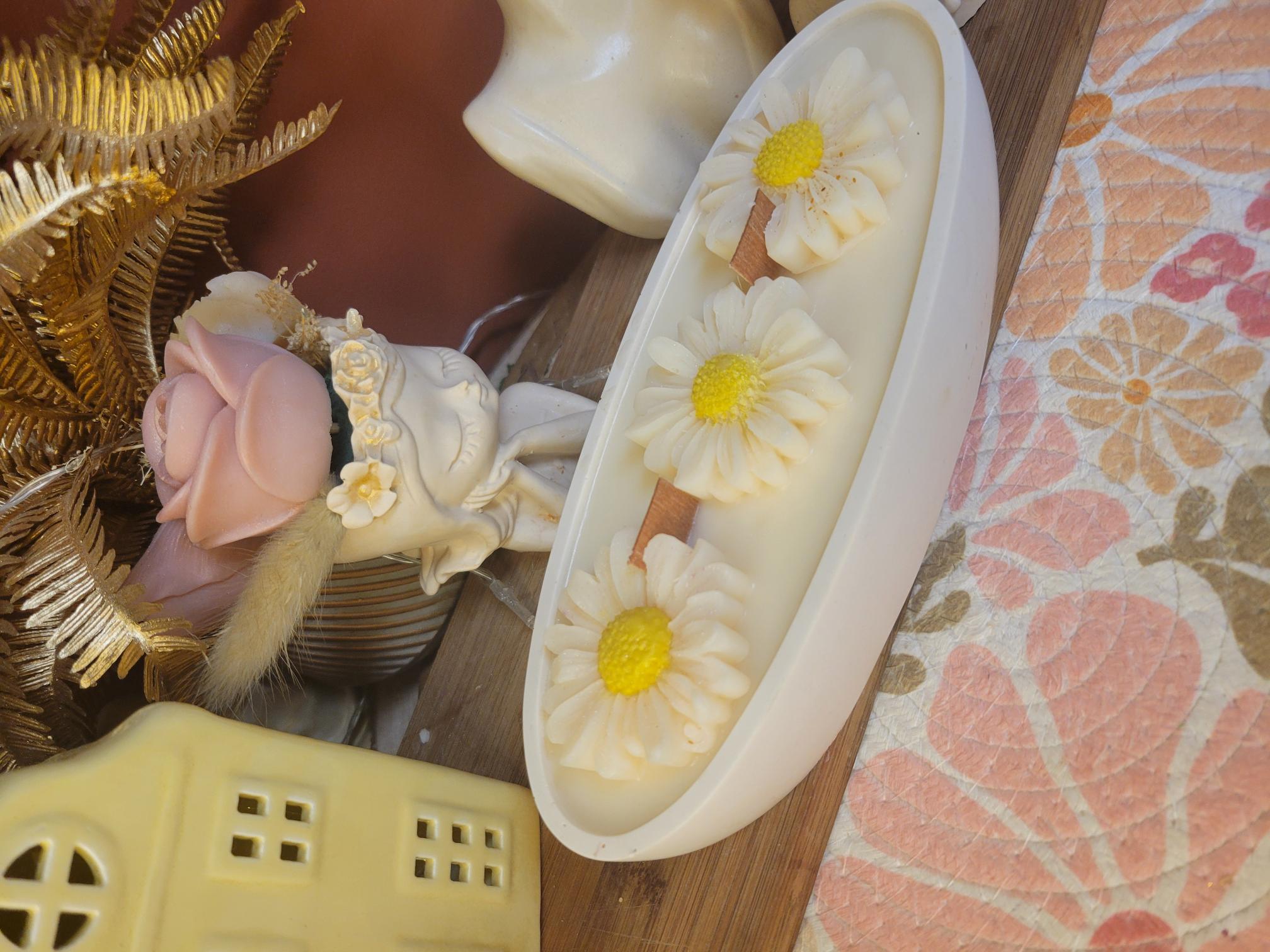 bougie parfumée en jesmonite 