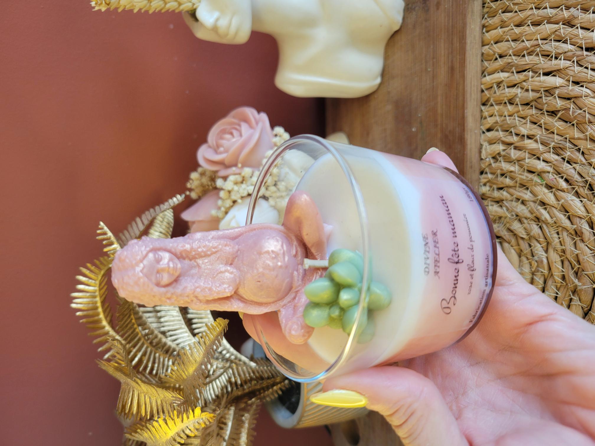 bougie parfumée "Gaïa" rose et fleur de pommier