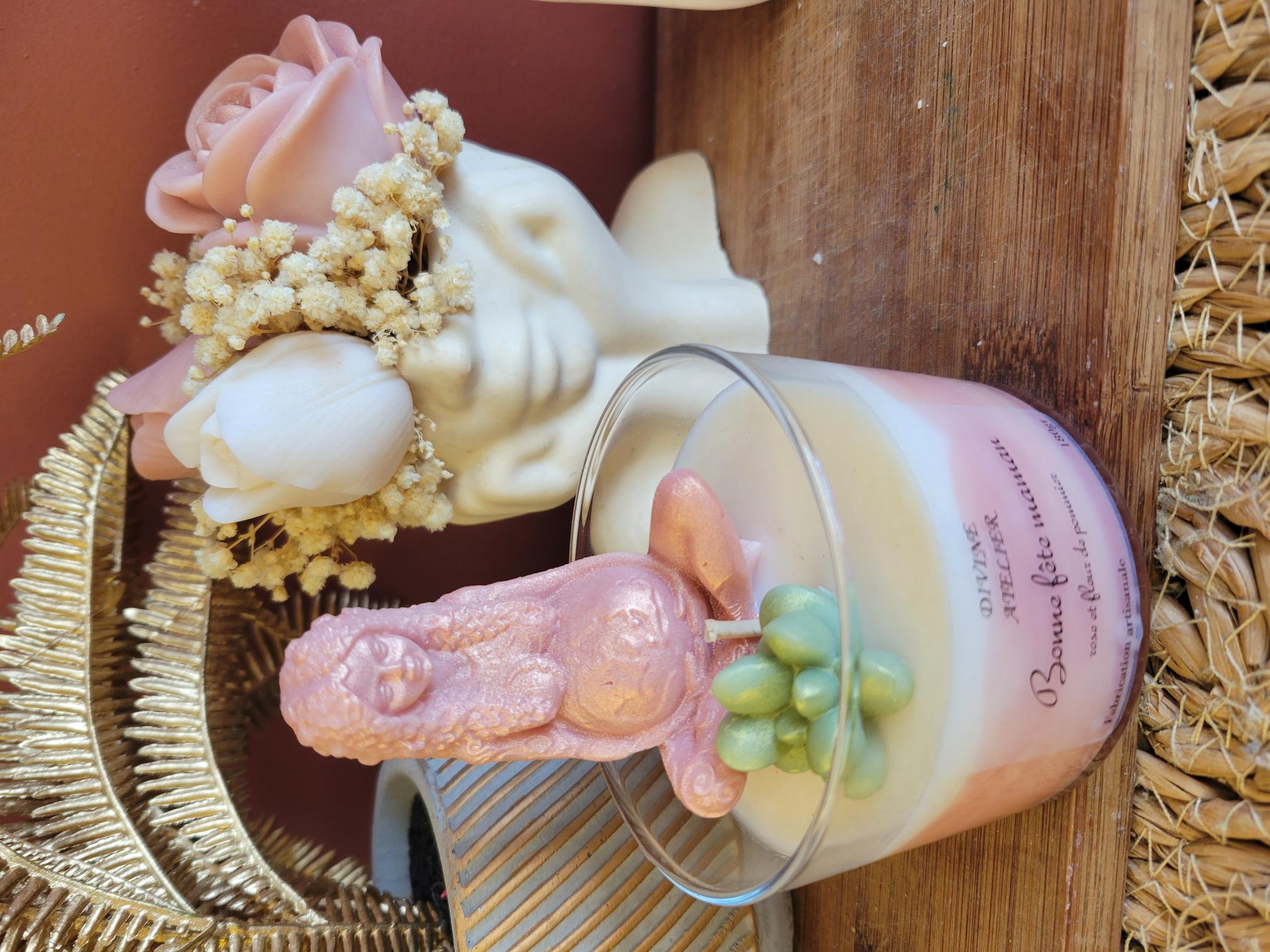 bougie parfumée "Gaïa" rose et fleur de pommier