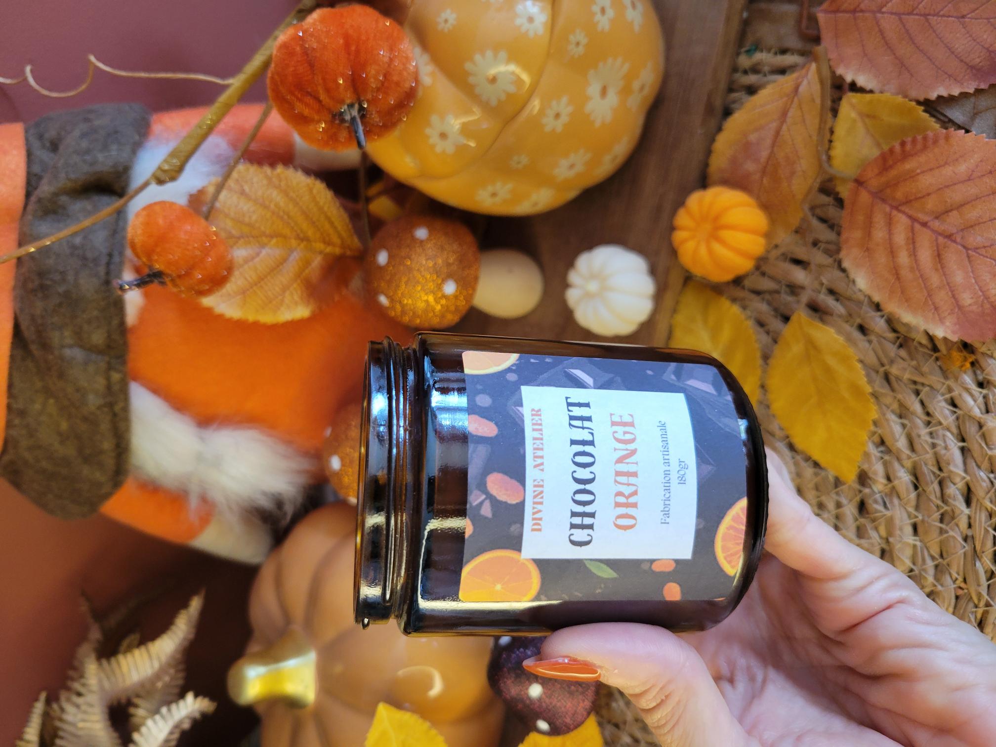 Bougie parfumée cocooning chocolat orange