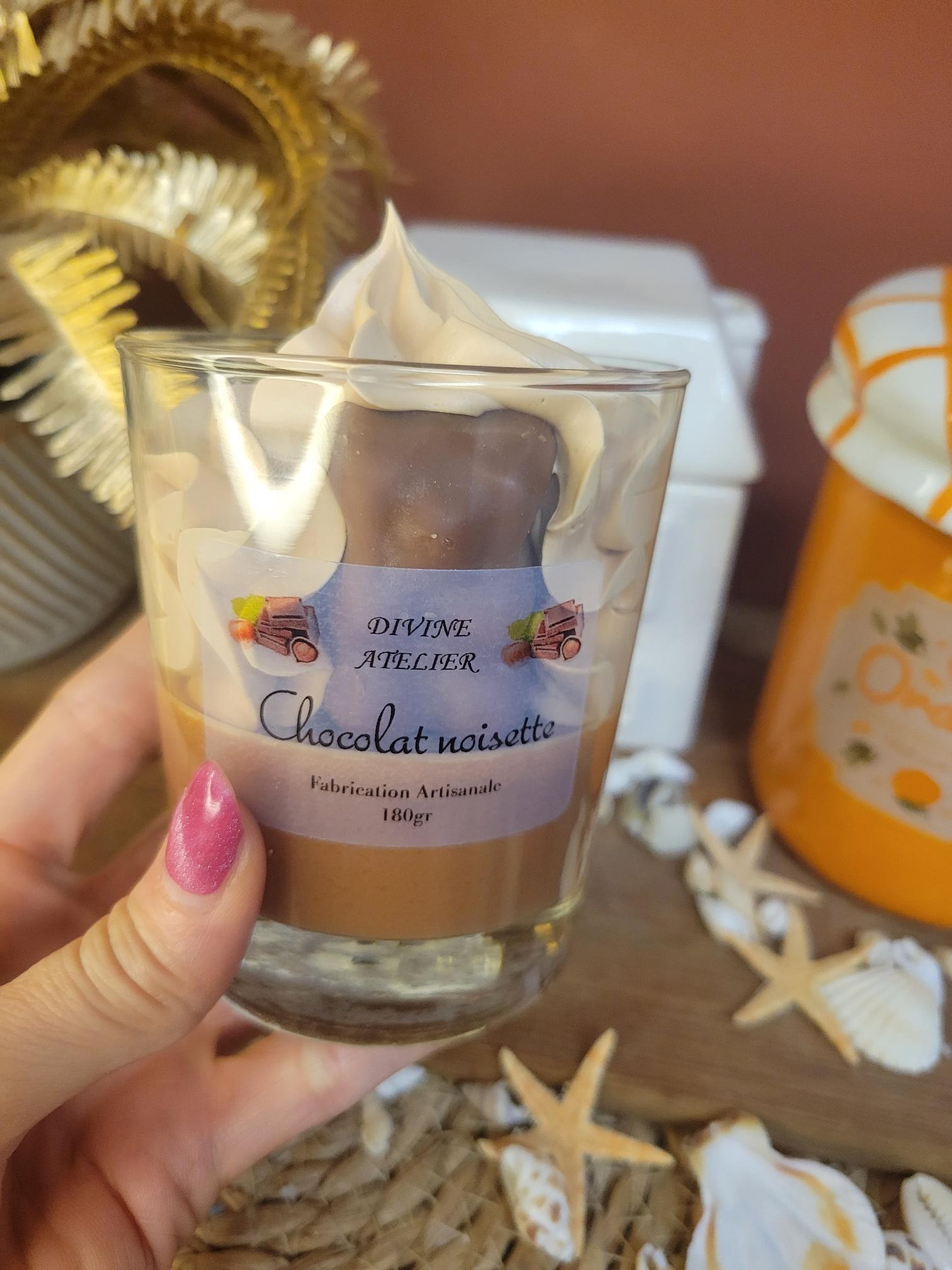 Bougie gourmande chocolat noisette