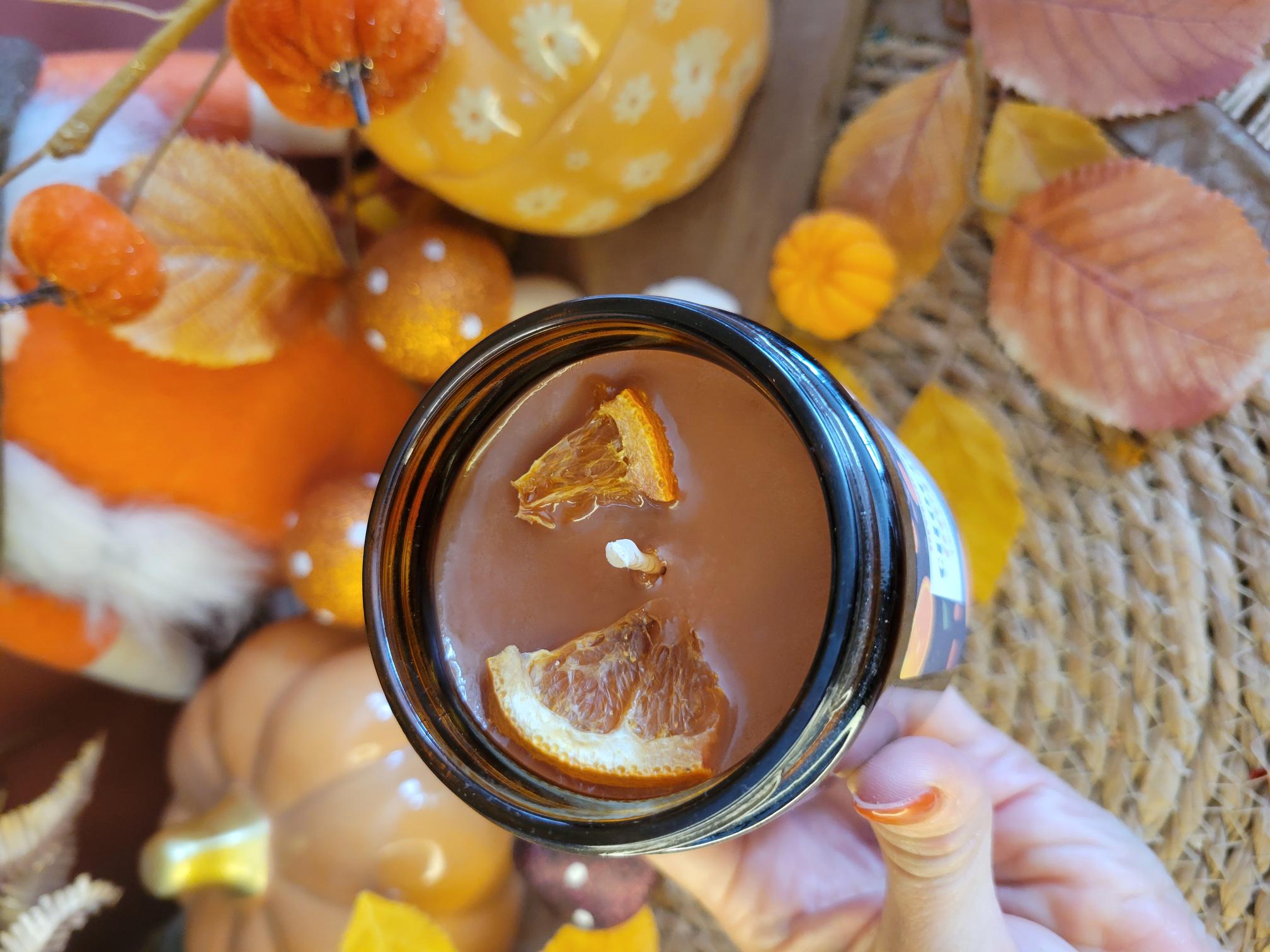Bougie parfumée cocooning chocolat orange