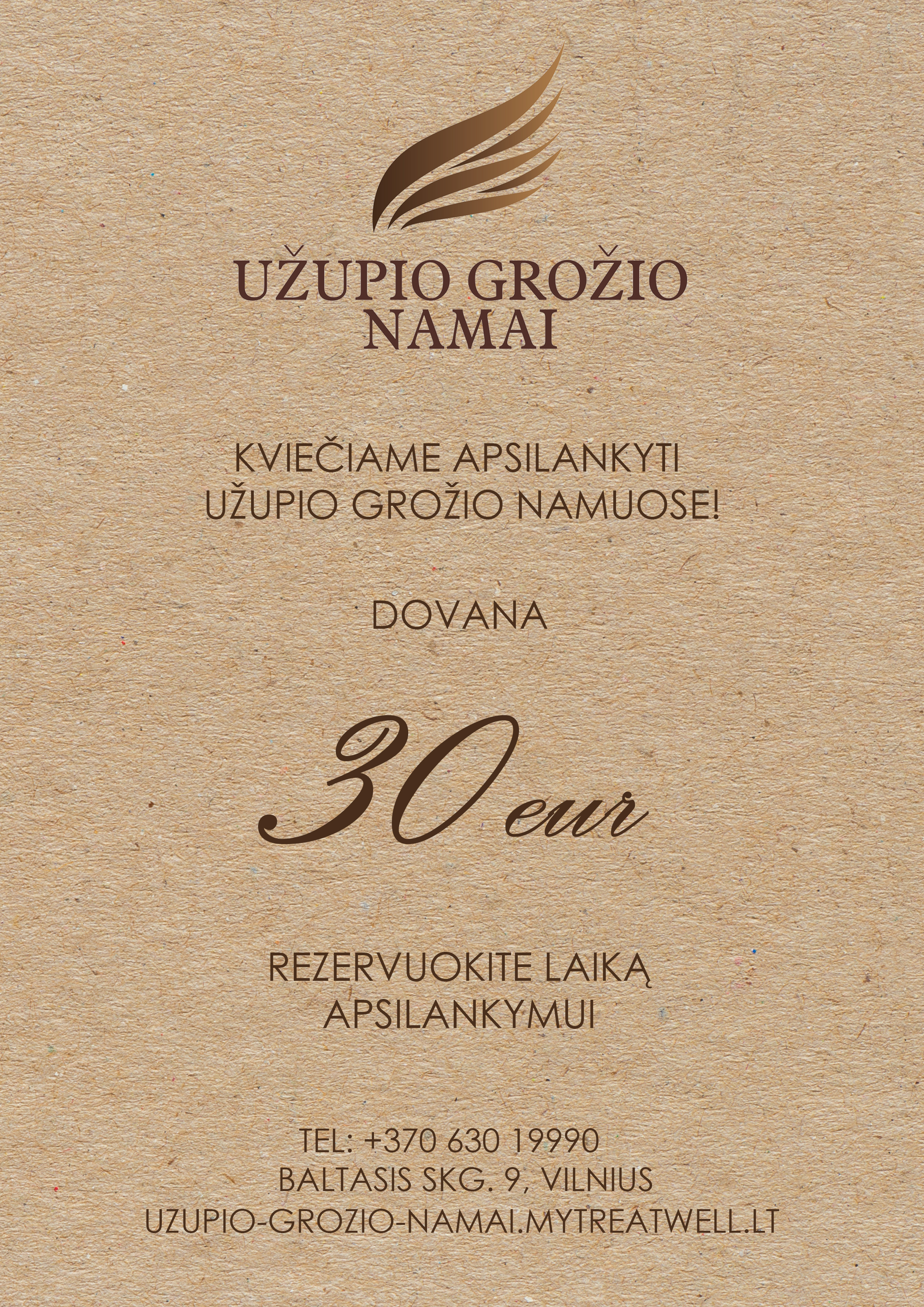 Užupio grožio namų dovanų kuponas