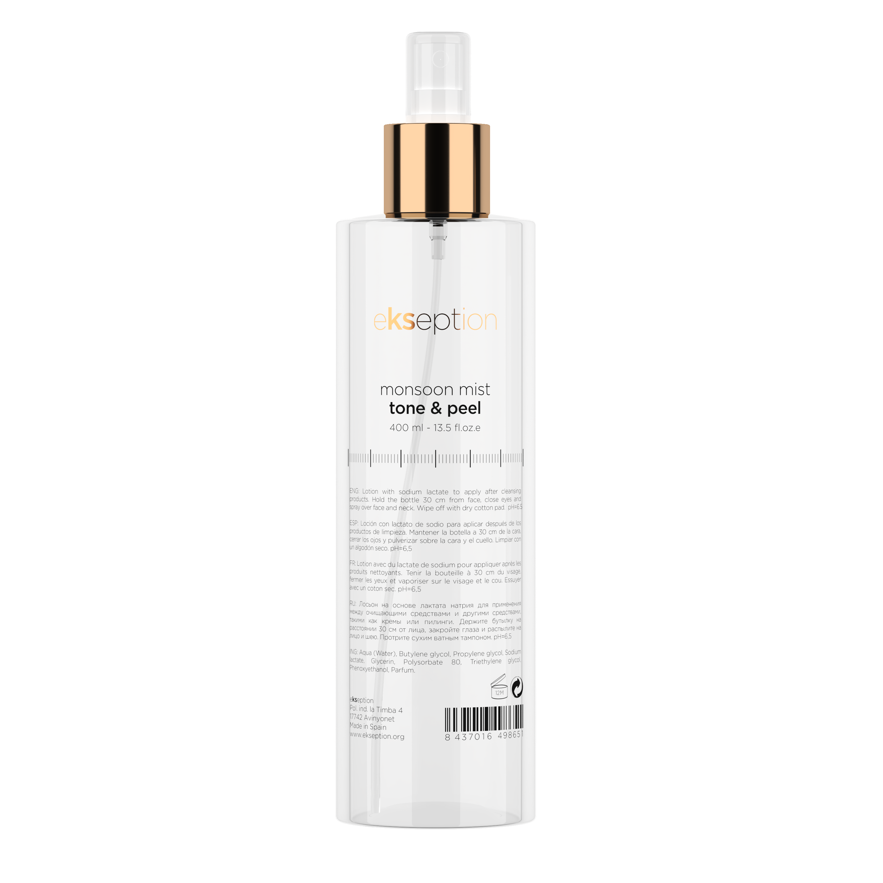 EKSEPTION Gaivus drėkinamasis tonikas MONSOON MIST TONE & PEEL, 400 ml
