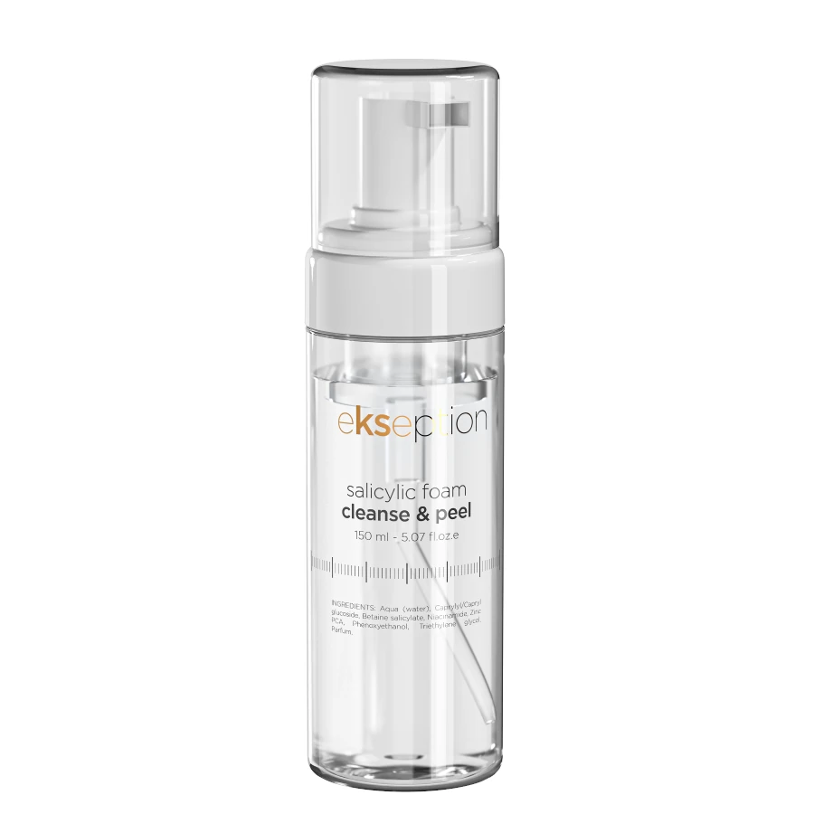 EKSEPTION Prausimosi putos su salicilo rūgštimi SALICYLIC FOAM CLEANSE & PEEL, 150 ml