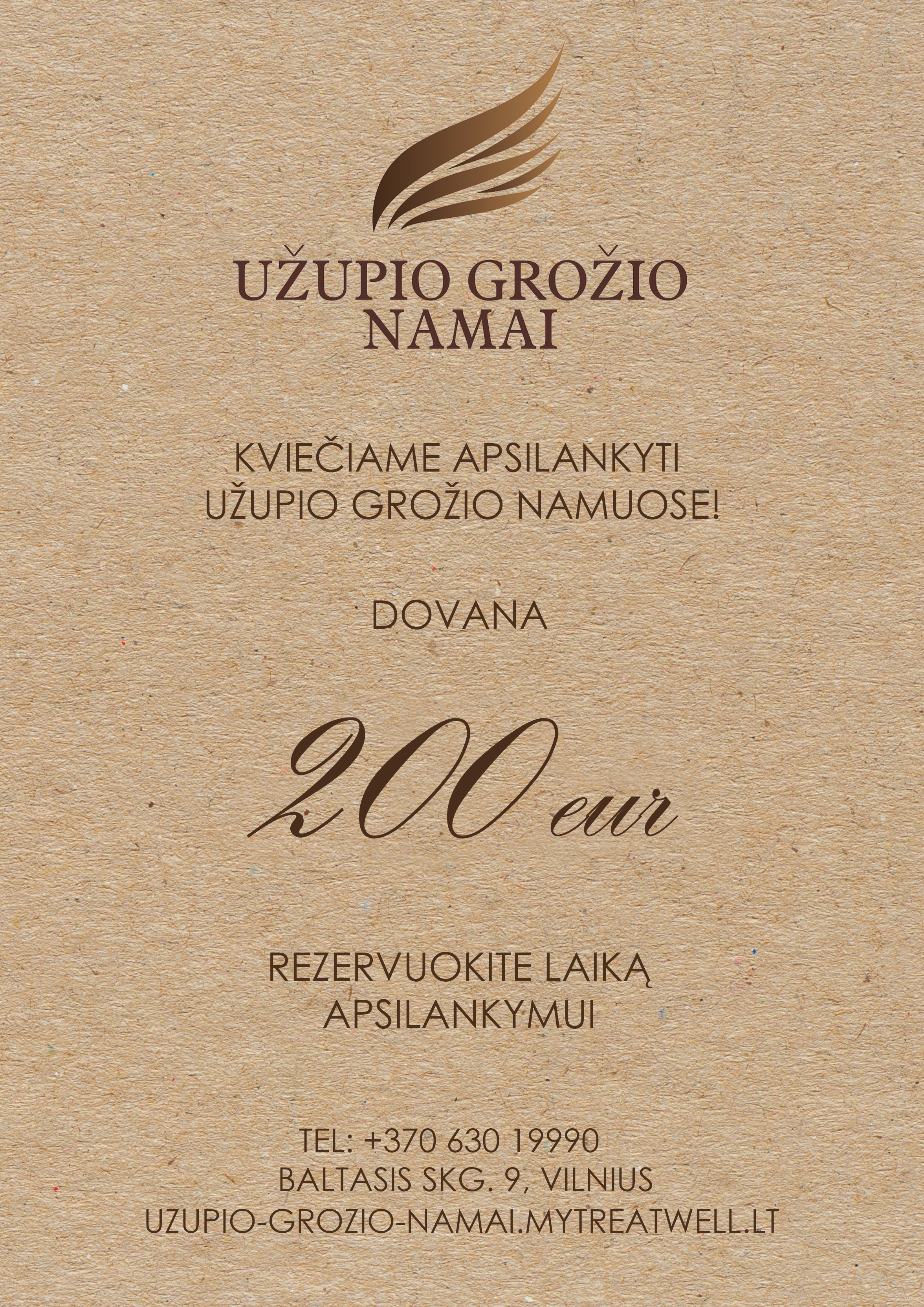 Užupio grožio namų dovanų kuponas