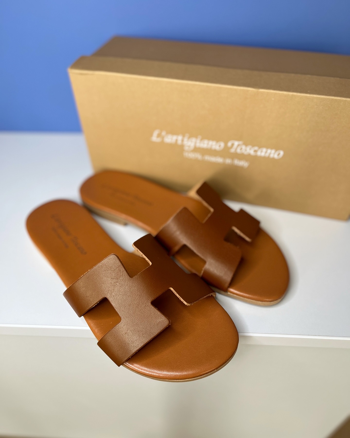 Rudos odinės šlepetės