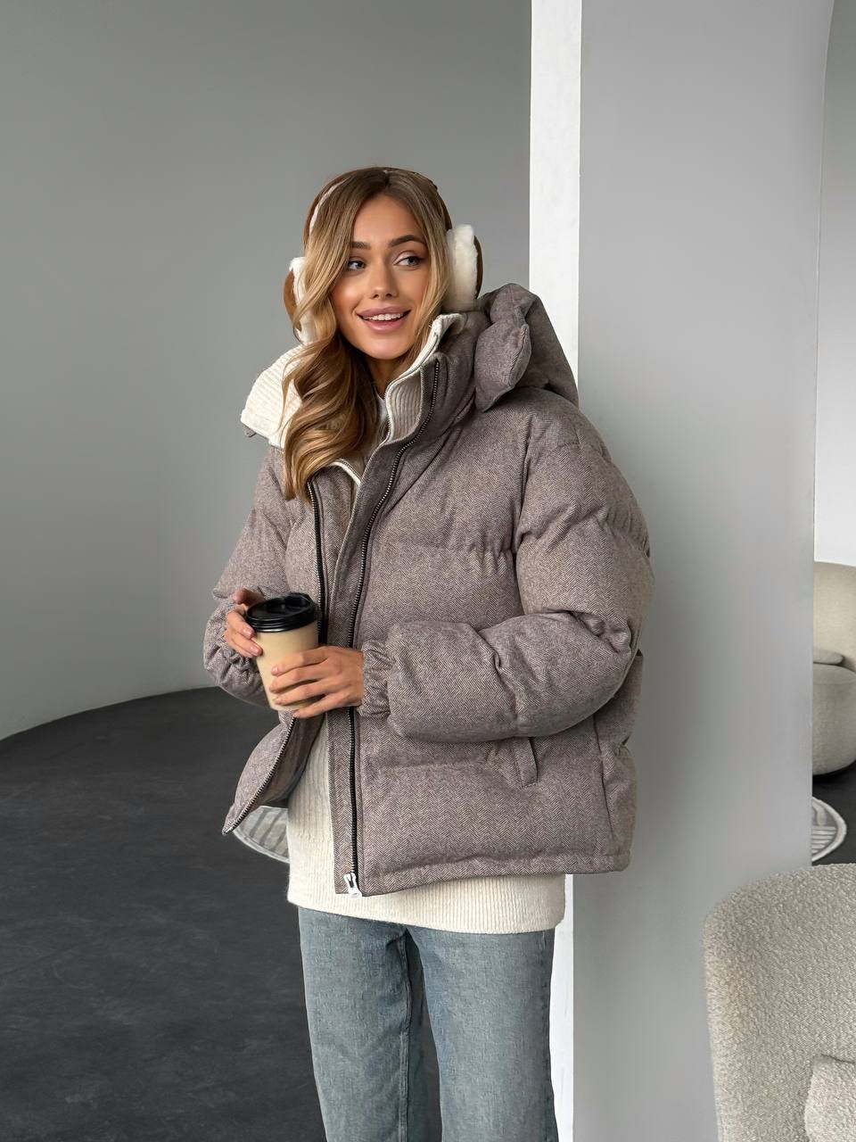 Mocha kašmyro vilnos striukė