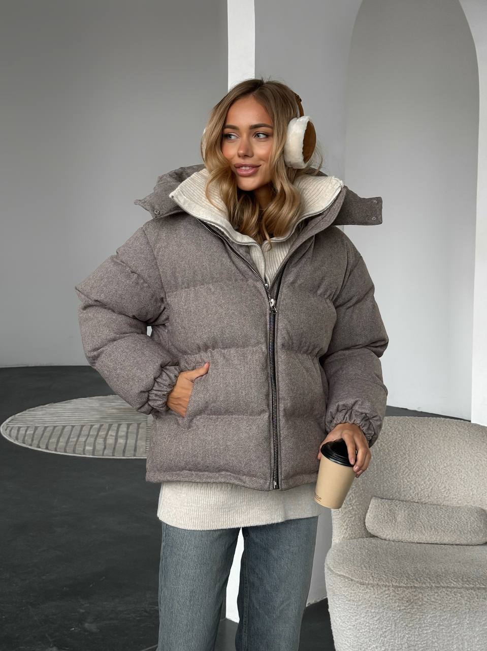 Mocha kašmyro vilnos striukė