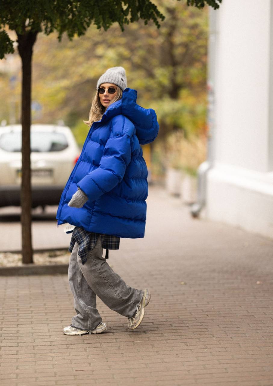 Mėlyna pūkinė striukė Villa