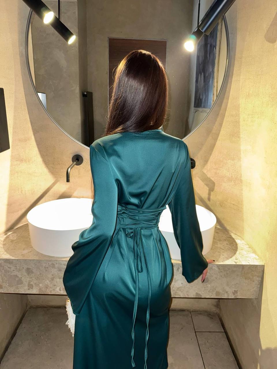 Maxi šilkinė suknelė