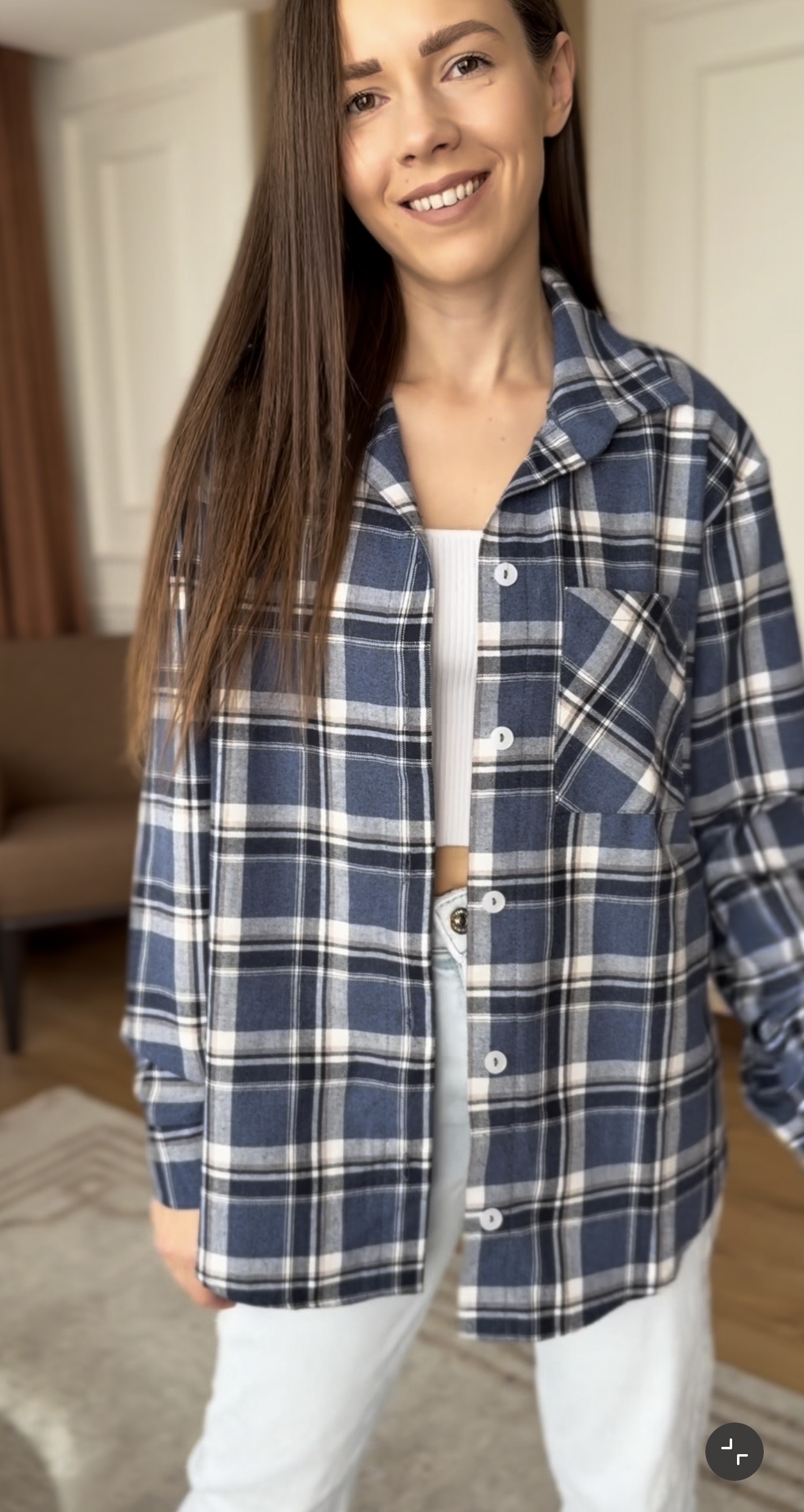  Mėlyni languoti marškiniai 