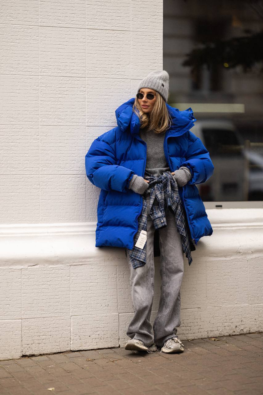 Mėlyna pūkinė striukė Villa