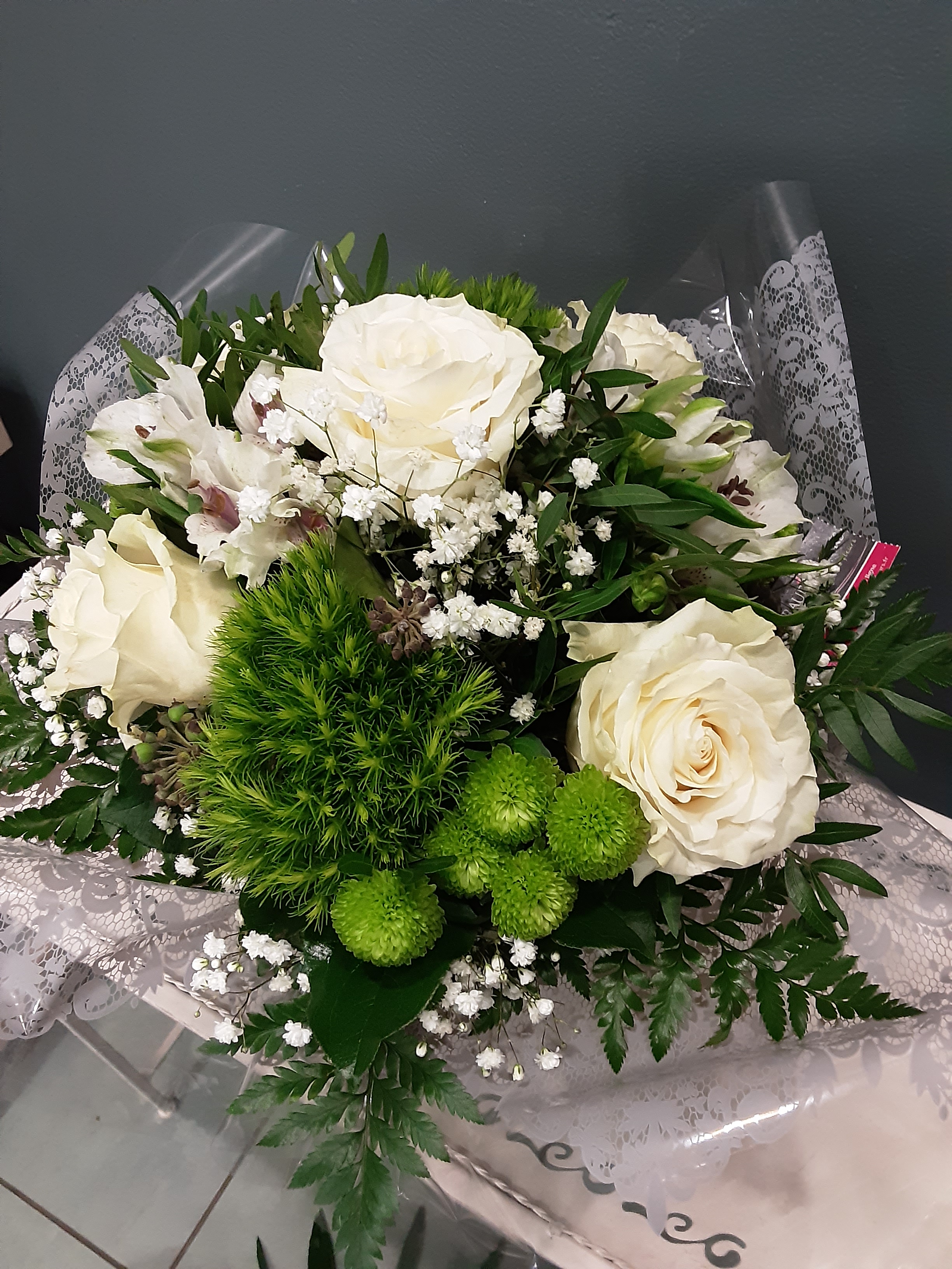 Bouquet rond blanc