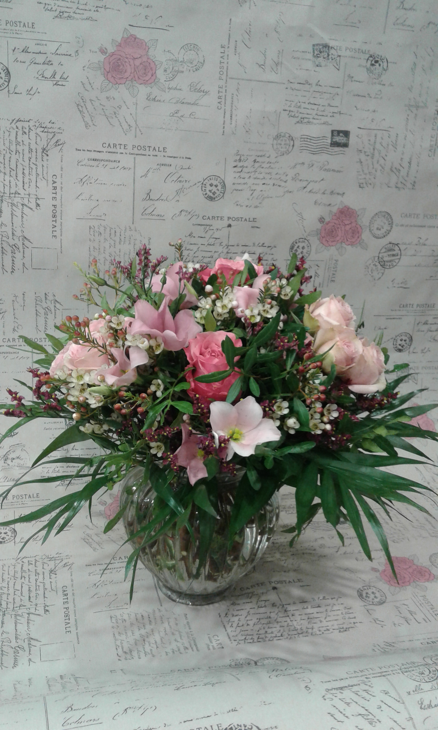 Bouquet romantique pastel rose