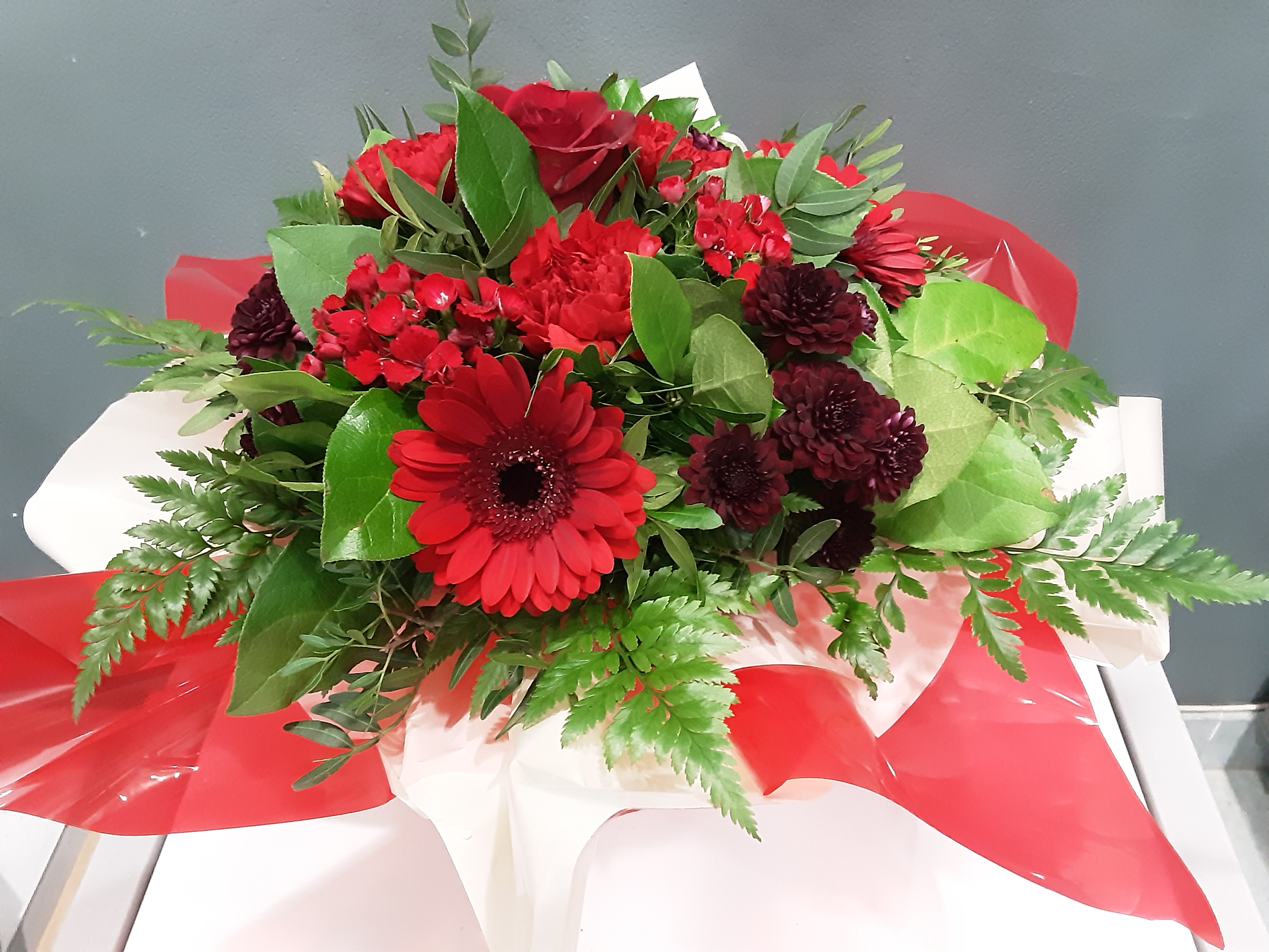 Bouquet rond rouge