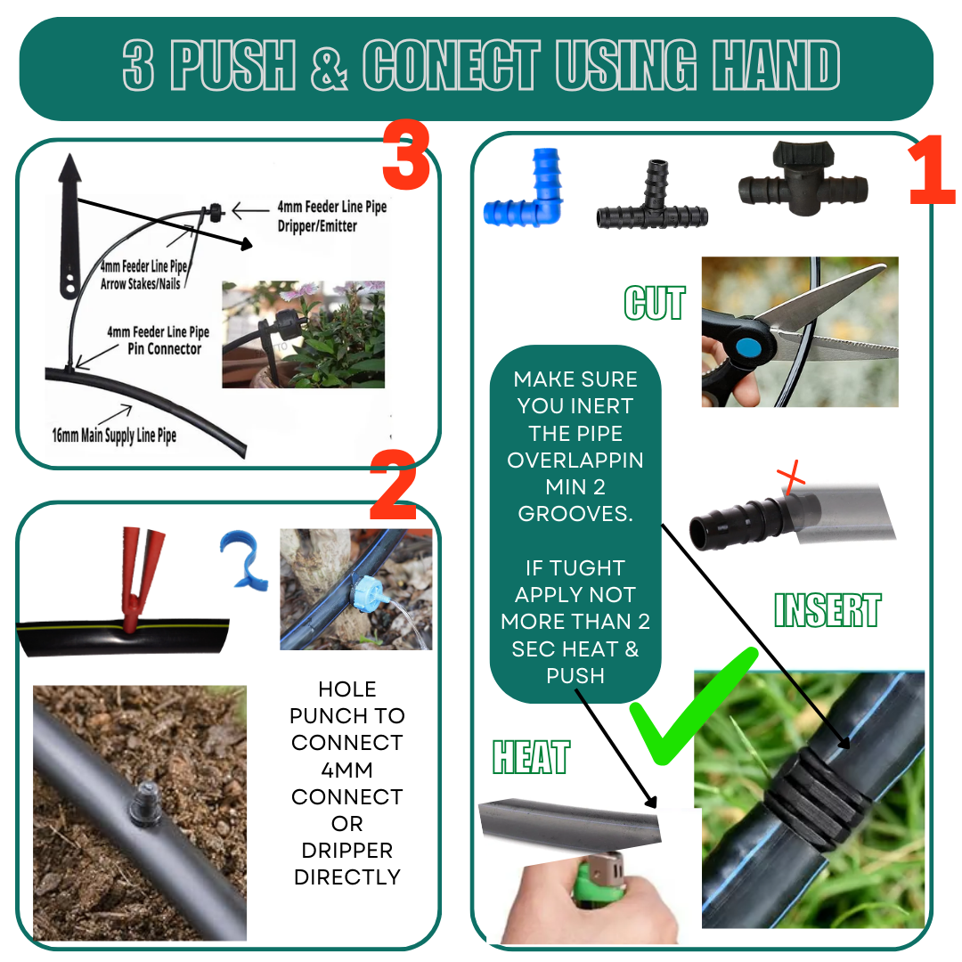 30 Plants Drip Irrigation Kit | Watering Kit for Home Garden, Farming & Agriculture Purposes 