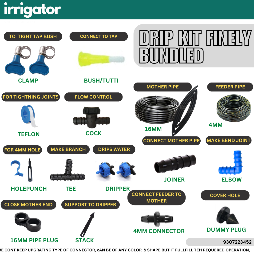 60 Plants Drip Irrigation Kit | Watering Kit for Home Garden, Farming & Agriculture Purposes 