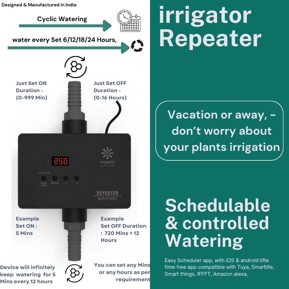 irrigator repeater : irrgate cyclically : Simple seting Garden Timer : automatic garden timer