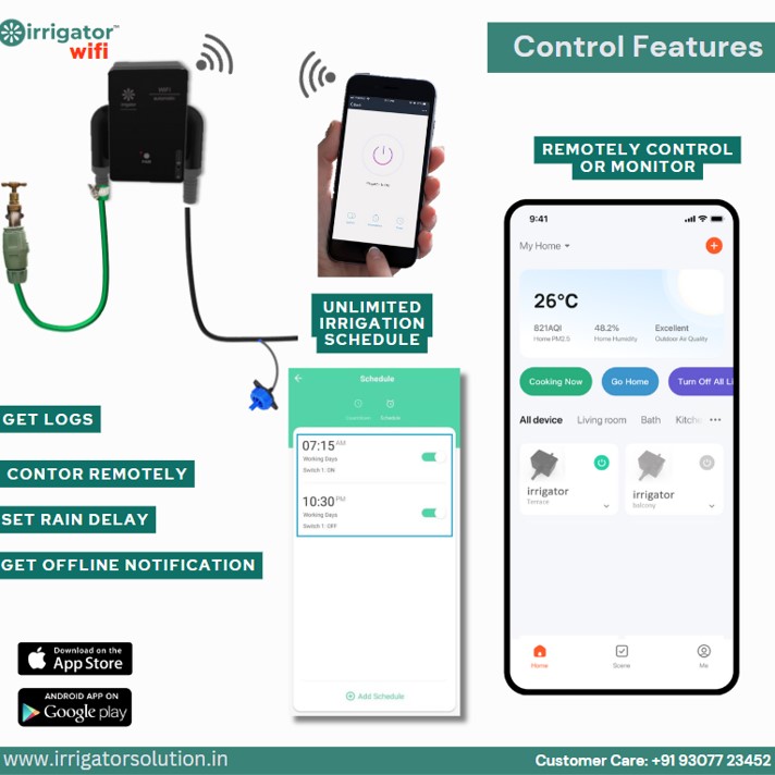 irrigator wifi remote + 100 Plants Kit I ios android app garden timer I No Hub No battery I  remote automatic plants irrigation system solutions 