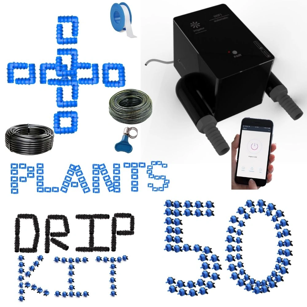 irrigator wifi remote + 50 Plants Kit I ios android app garden timer I No Hub No battery I  remote automatic plants irrigation system solutions 
