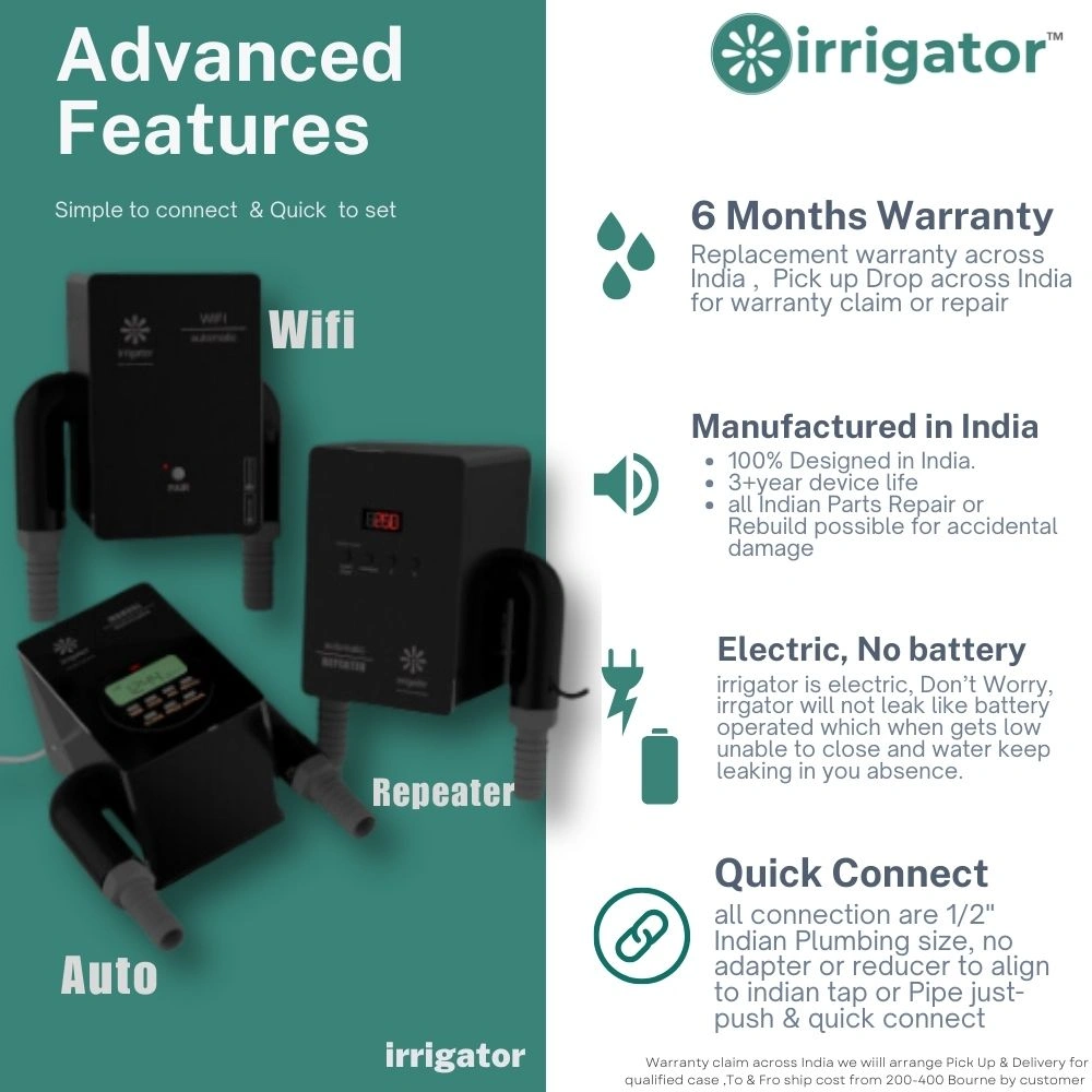 irrigator Auto Manual + 150 plants Drip Kit : automatic plants watering system for irrigaton at home terrace balcony plants