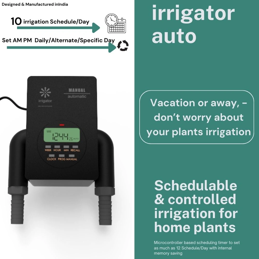 irrigator Auto Manual + 30 plants Drip Kit : automatic plants watering system for irrigaton at home terrace balcony plants